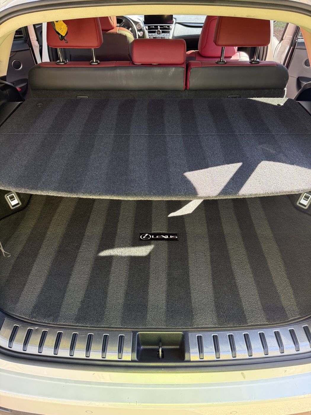 Lexus cargo area vacuumed clean with even lines in the carpet